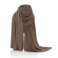 Foulard Hijab en Jersey Uni Extensible pour Femmes Musulmanes, Châle en Coton Doux et Respirant, Fourniture en Gros, Faible MOQ, Logo Personnalisé
