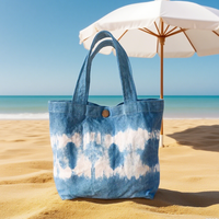 Sac fourre-tout en toile personnalisé en gros, imprimé sur mesure, sans AZO, motif lettres, dégradé, teinture Tik, coton lourd, sac de plage, collège, personnalisé