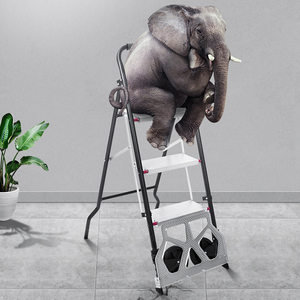 Portable Folding Quick Shipping 3 Step Multifunction Cart Home <strong>Small</strong> Aluminum Ladder <strong>Trolley</strong> - Product Image 5