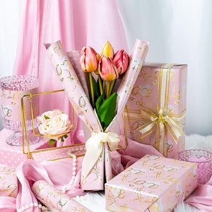 Pink Gold Love Bow Wrapping Paper 17in x 32.8ft Double Side Art Paper For Baby Shower Birthday Valentine's - Product Image 4