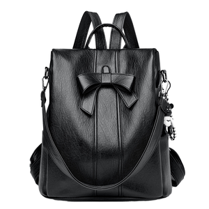 Small <b>Black</b> High Quality Cute Korean Business <b>School</b> Girls Women Lady Waterproof Anti-Theft Zipper PU Polyester Lining <b>Backpack</b> - Product Image 2