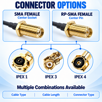 Câble coaxial RF Tianhaotong personnalisé U.FL vers SMA femelle RP-SMA femelle pour modules WiFi 4G LTE GPS