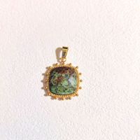 Pendentif en pierre naturelle pour la fabrication de bijoux, pendentif carré en cristal facetté, pendentif tournesol en acier inoxydable plaqué or, vente en gros