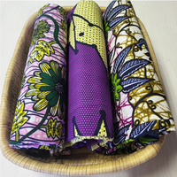 Kain Afrika Ankara Batik Cetak Tenun Berbahan Organza Anti-Pil Ukuran 6 untuk Gaun Pesta Anak Perempuan dan Laki-Laki