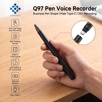 Q97 Alternative légère aux enregistreurs vocaux portables |   Enregistreur vocal stylo avec OTG Type-C, ultra-léger 18,6 g, enregistrement 25 h