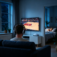 Casque TV sans fil 2,4 GHz, circum-auriculaire, avec bandeau, Hi-Fi, rechargeable