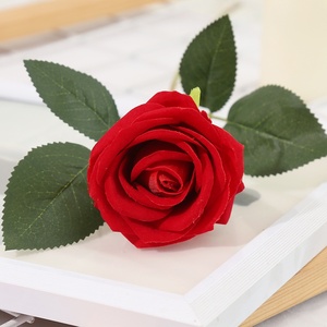 <span class=keywords><strong>Bouquet</strong></span> <span class=keywords><strong>de</strong></span> roses artificielles en velours à tige unique pour mariage, Saint-Valentin, décoration <span class=keywords><strong>de</strong></span> maison, fleurs artificielles en soie - Product Image 6