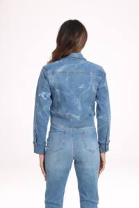 Vestes d'extérieur en jean boutonnées décontractées Veste courte pour fille Vestes quotidiennes pour femmes - Product Image 2