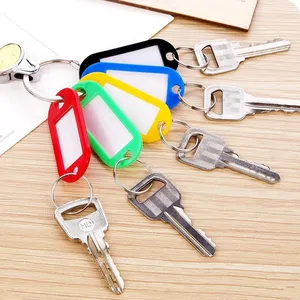 Supplier Custom Plastic Keychain Accessories Keyring Luggage Tags Trading Card Case Plastic Key Chain Pendant Label