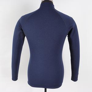 T-shirt da <span class=keywords><strong>uomo</strong></span> con mezza Zip in poliestere antiuomo top intimo <span class=keywords><strong>termico</strong></span> Baselayer <span class=keywords><strong>abbigliamento</strong></span> sportivo da trekking all'aperto - Product Image 2