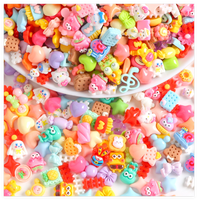 Groothandel DIY knutselwerk op maat gemaakte kawaii cartoon platte mini dieren voedsel hars schijfjes bedels cabochon versieringen kralen