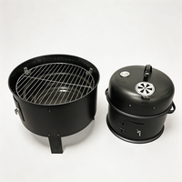 Barbecue vertical à eau à 2 niveaux, hauteur 79,5 cm, avec deux grilles chromées de 37,5 cm pour patio, jardin et grillades familiales