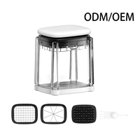 Keuken Gadgets Voedselhakker met Opvangbak, 3-in-1 Hakker Groentesnijder met Frietjes Snijder, Groentehakker, Fruitsnijder