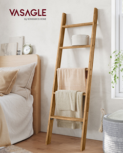VASAGLE-Estante <span class=keywords><strong>de</strong></span> escalera decorativo <span class=keywords><strong>para</strong></span> manta <span class=keywords><strong>de</strong></span> <span class=keywords><strong>madera</strong></span>, edredón <span class=keywords><strong>de</strong></span> toalla, estantes <span class=keywords><strong>de</strong></span> escalera <span class=keywords><strong>de</strong></span> pared - Product Image 2