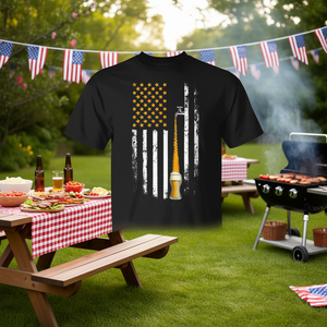 Camiseta patriótica con diseño de la bandera de EE. UU. y grifo de cerveza para el Día del Padre - Product Image 3