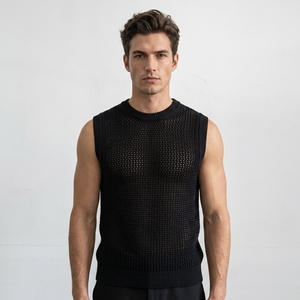 Camiseta sin Mangas de Punto de Alta Calidad <span class=keywords><strong>Ziba</strong></span> para Hombre, Diseño Personalizado OEM y ODM, Corte Ajustado - Product Image 3