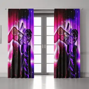 PS Game Room Full Shade Curtain Custom Play Station Gaming Decor Cool Boys Gamer Room Blackout Window Curtain