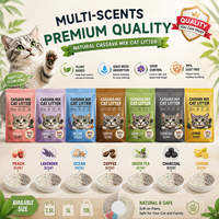 Litière pour chat biodégradable légère et facile à ramasser, avec logo personnalisé disponible, pour les clients des magasins de fournitures pour animaux de compagnie locaux