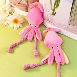 Juguete de Peluche Ecológico Interactivo con Forma de Pulpo para Perros, Juguete para Masticar con Sonido para Limpiar los Dientes, Estilo de Dibujos Animados - Product Image 3