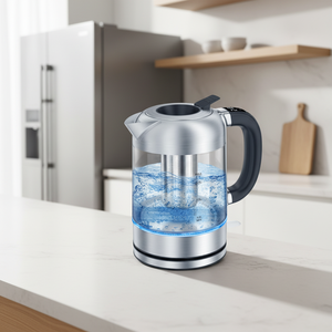 Bouilloire électrique en verre sans fil de haute qualité, arrêt automatique, grande capacité, base rotative à 360°, pour usage domestique et hôtelier - Product Image 4