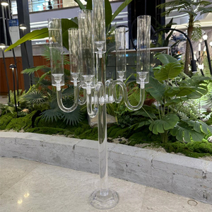 Chandeliers Transparents en Acrylique pour Bougies, Supports de Fleurs, Candelabres de Mariage pour Décoration de Table Centrale - Product Image 4