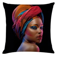 Housse de coussin de style peinture africaine, design américain noir, décoration intérieure, canapé de ferme, écologique, hôtel, maison