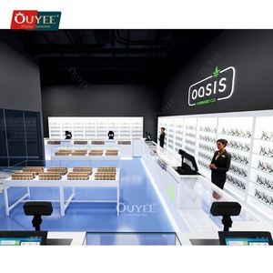 Vitrine de présentation Armoire à cigares Humidor Vitrines Vitrines en verre Présentoir de magasin de fumée Comptoir pour tabac avec roues - Product Image 5