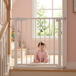 Puerta DE SEGURIDAD retráctil sin perforaciones para niños, escalera, cama interior y exterior, valla protectora, aislamiento de cama para inodoro de acero para bebés - Product Image 1