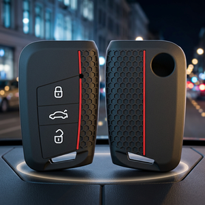 Funda de Silicona Plegable Tipo Panal de Abeja para Llave de Coche Volkswagen, Compatible con Golf, Bora, <span class=keywords><strong>POLO</strong></span>, Accesorios Minimalistas para Auto - Product Image 1
