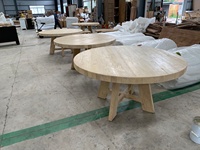 Chinesische Vintage antike zurück geforderte Massivholz möbel rustikale natürliche Platte Holz Wohnzimmer Mitte runden Esstisch