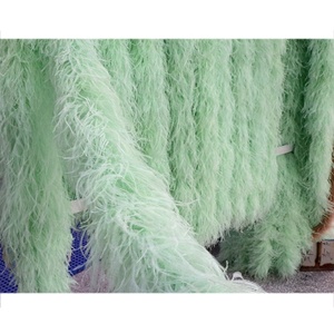 Boa de Plumas de Avestruz Teñidas de 10 Capas, Color Dorado, Rojo y Marfil, 2 Metros de Largo, para Manualidades, Vestidos de Mujer, Carnaval, Fiesta, Xinyuling - Product Image 2
