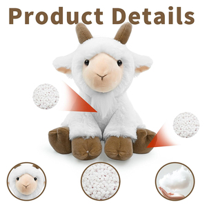 Peluche Chèvre Assise de Haute Qualité, Jouet Animal Réaliste en Peluche, <span class=keywords><strong>Personnages</strong></span> Rembourrés avec Membres Remplis, Cadeaux Doux et Adorables pour Enfants - Product Image 3