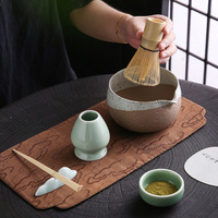 Vente en gros de pinceaux à thé japonais traditionnels en céramique Matcha avec porte-chasen en porcelaine et accessoires pour support de fouet