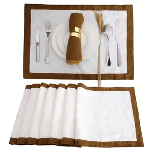 Pure Flax Linen Placemat elegant linen napkin and linen tablecloth