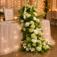 Rangkaian Bunga Hydrangea Calla Lily Hijau Putih Sutra Buatan Tangan Berkualitas Tinggi untuk Dekorasi Pernikahan, Pesta, Acara, Sewa, Toko