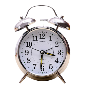 Reloj despertador de escritorio plateado moderno de 4 pulgadas para niños, luz nocturna creativa, efecto amanecer, cuarzo, mesa inteligente, Metal, encontrar niños - Product Image 4