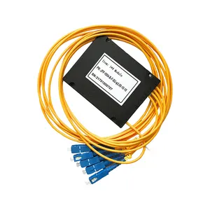 高品质定制光纤1*4 1:4 1x4 SC UPC PLC分路器模块塑料ABS盒迷你PLC分路器