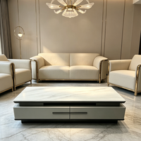 Table basse moderne en bois avec tiroirs, table de rangement pour salon