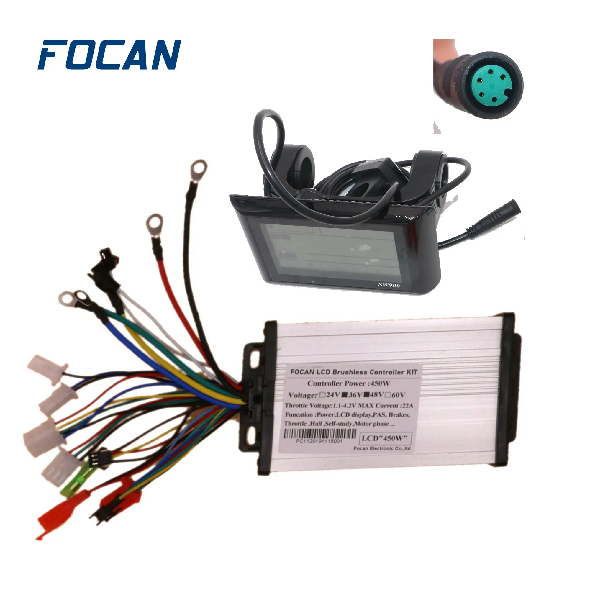 36V 48V 450W 500W 22A Brushless Motor Controller with LCD display meter for Electric Scooters Bike