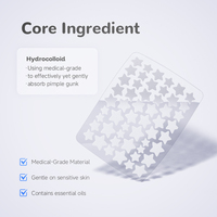 HDS Patchs Hydrocolloïdes Étoilés Anti-Acné, 51 Patchs par Feuille, Transparents à l'Huile Essentielle d'Arbre à Thé, pour Peaux Normales, Usine