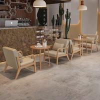 Ensemble table basse et chaises en bois massif, chaise de salle à manger de loisirs, canapé de négociation pour salon de thé, bureau commercial et designer