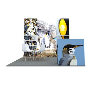 Cabina de exposición de Feria Comercial modular de aluminio reutilizable personalizada que incluye estantes de exhibición, escritorio de recepción con opciones de tamaño personalizado - Product Image 2