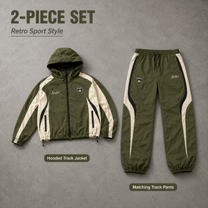 Survêtement Homme Vert Olive Crème Bicolore Entièrement Zippé à Capuche Respirant pour Entraînement et <span class=keywords><strong>Jogging</strong></span> Toutes Saisons - Product Image 2