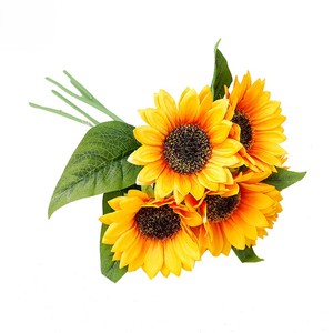 Bouquets <span class=keywords><strong>de</strong></span> tournesols artificiels à 5 têtes, tournesols artificiels bon marché pour la décoration <span class=keywords><strong>de</strong></span> la maison, bouquet <span class=keywords><strong>de</strong></span> tournesols artificiels - Product Image 5