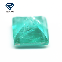 Pierres de fusion vert turquoise clair à coupe carrée de 6x6-10x10mm avec pierres d'inclusions gemmes de patchwork de tourmaline en cristal synthétique