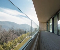 Rampe d'escalier en alliage d'aluminium HYQY au prix fabricant, design moderne, système de balustrade extérieure tout verre