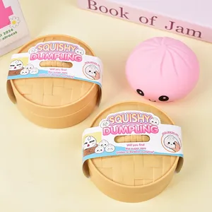 Cute Smile Steamed Bun Squishy Slow Rising Soft Squeeze Stress Relief <b>Fidget</b> Toy for Kids Adults - Product Image 4