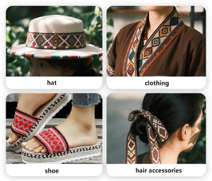 Thiết Kế Mới 5Cm Mô Hình Hình Học Jacquard Vải Ribbon Twill Phong Cách Polyester Dệt Ban Nhạc - Product Image 2