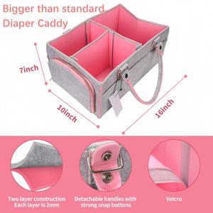 Panier de rangement portable pour couches, organiseur de couches en feutre pour le rangement des affaires de bébé - Product Image 2