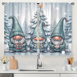<span class=keywords><strong>Cortinas</strong></span> <span class=keywords><strong>de</strong></span> cocina <span class=keywords><strong>con</strong></span> diseño <span class=keywords><strong>de</strong></span> gnomos navideños azules, decoración <span class=keywords><strong>de</strong></span> ventanas <span class=keywords><strong>con</strong></span> árboles <span class=keywords><strong>de</strong></span> pino nevados <span class=keywords><strong>de</strong></span> invierno, decoración <span class=keywords><strong>para</strong></span> el hogar, 2 paneles personalizables - Product Image 1